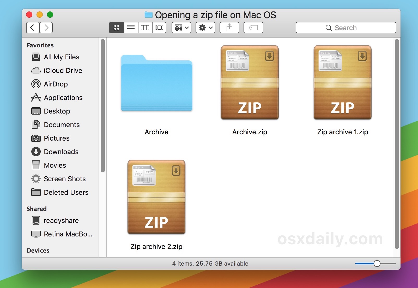 How to open zip download on mac file